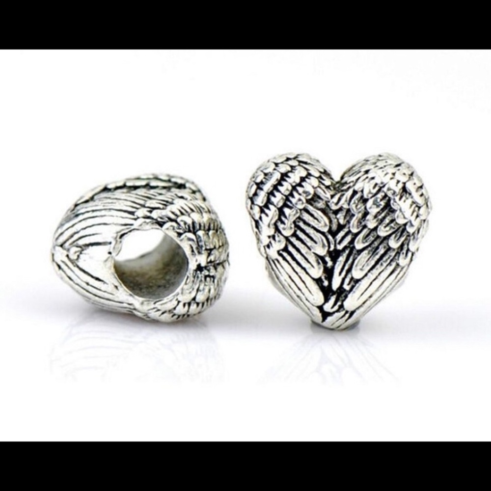 4 Angel Wing Beads, New!